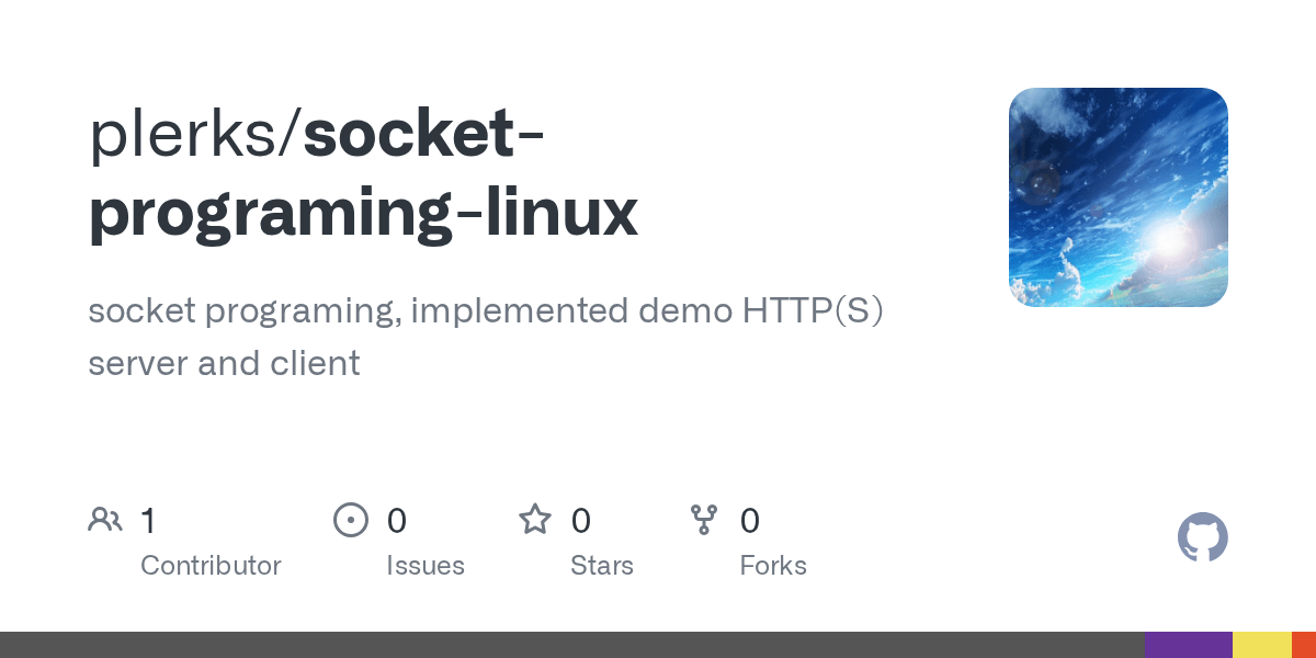 GitHub plerks/socketprograminglinux socket programing, implemented demo HTTP(S) server and