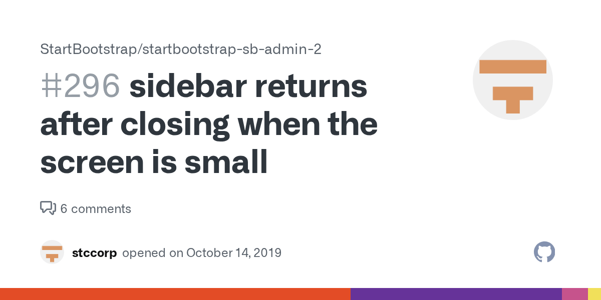 sidebar returns after closing when the screen is small · Issue 296