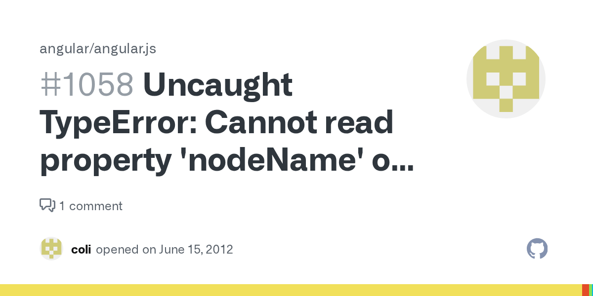 Uncaught TypeError Cannot read property 'nodeName' of undefined