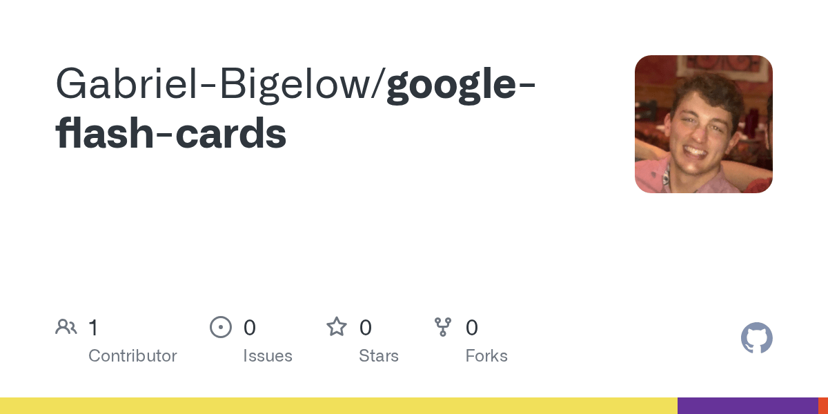 GitHub GabrielBigelow/googleflashcards