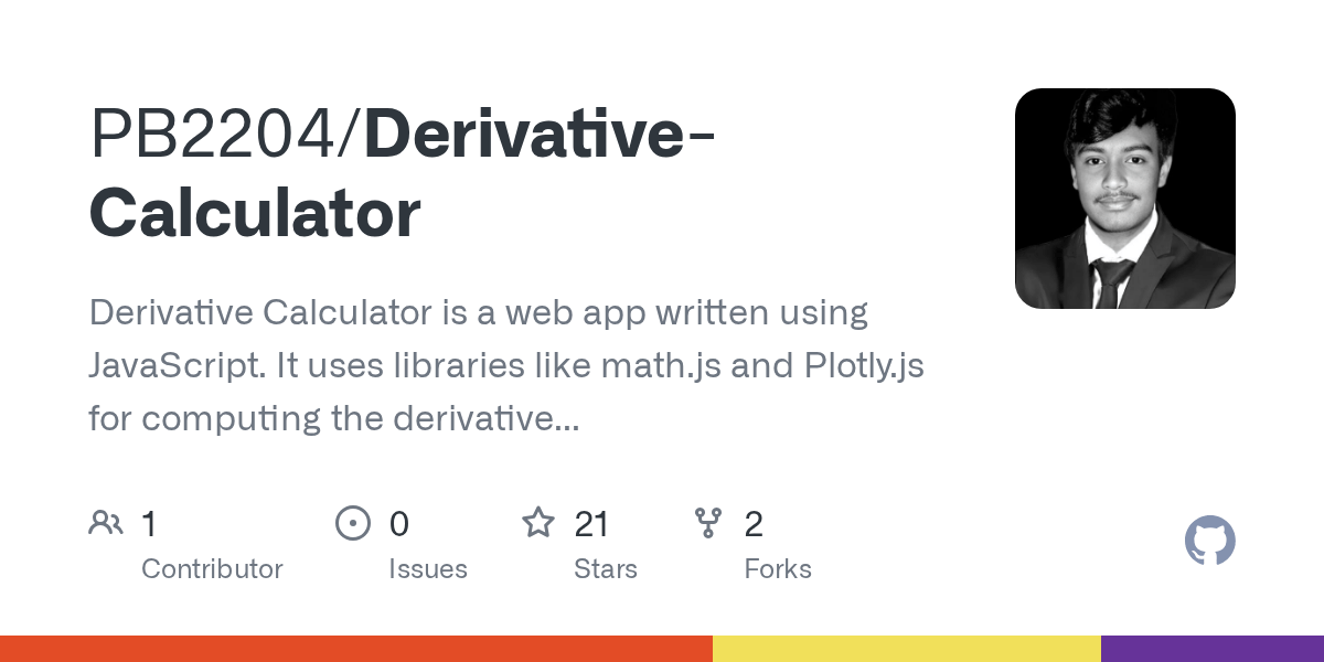 GitHub PB2204/DerivativeCalculator Derivative Calculator is a web app written using
