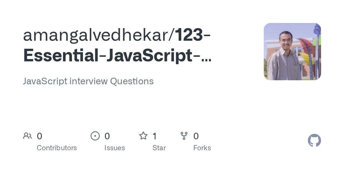 43 Advanced Javascript Interview Questions Github Javascript Nerd Answer