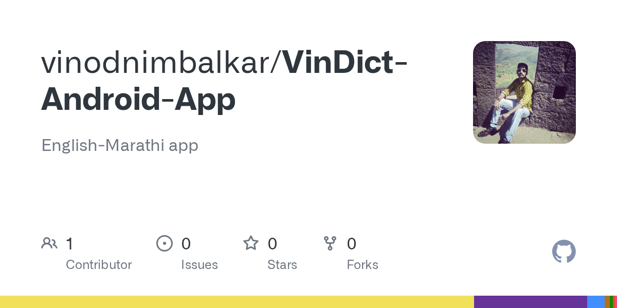 GitHub vinodnimbalkar/VinDictAndroidApp EnglishMarathi app