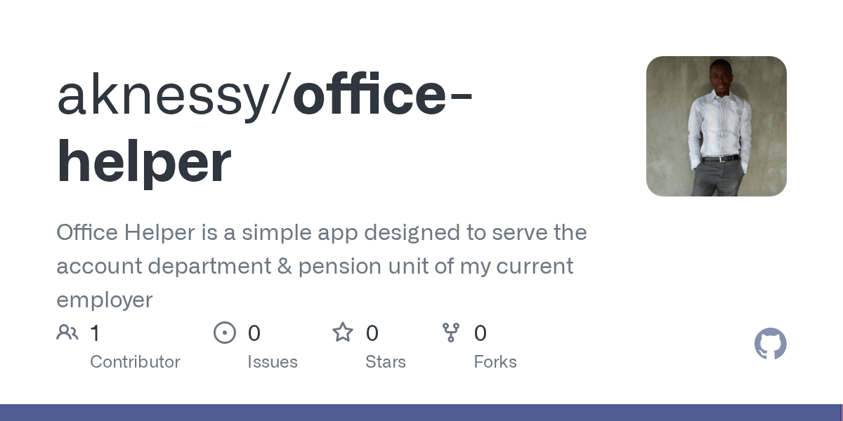 GitHub aknessy/officehelper Office Helper is a simple app designed