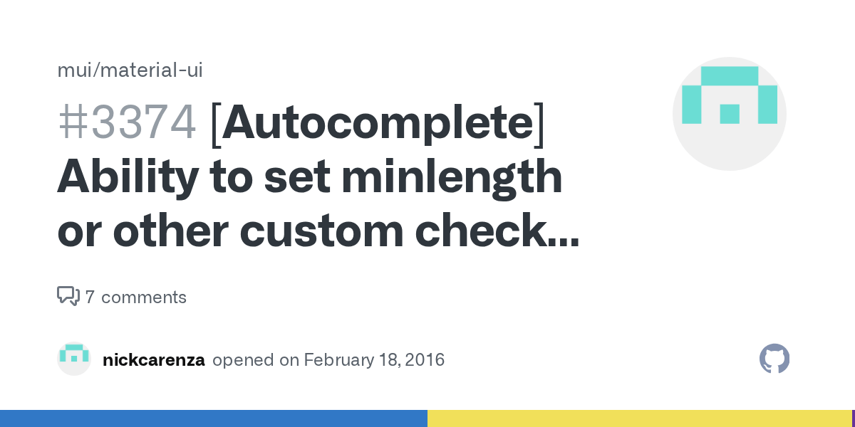 Ability to set minlength or other custom checks before