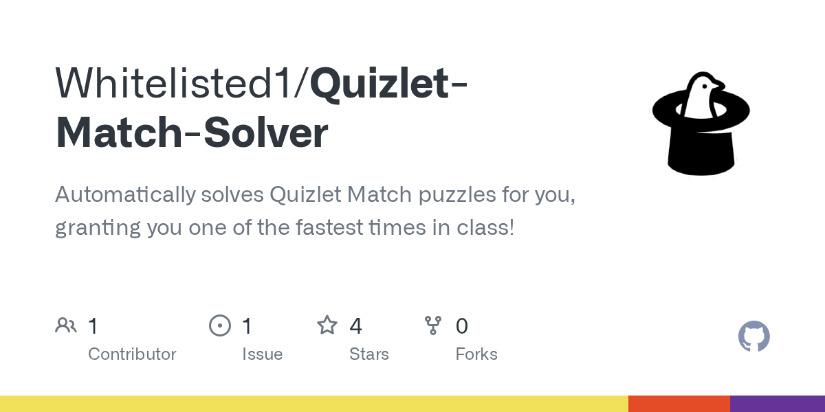 GitHub Whitelisted1/QuizletMatchSolver Automatically solves