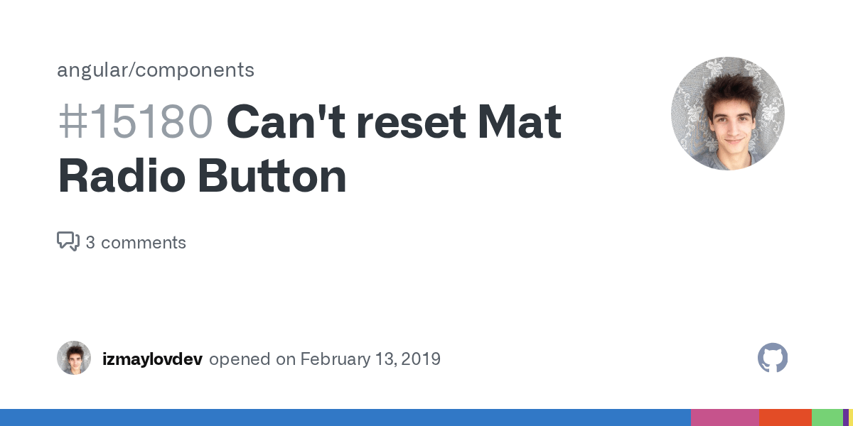 Can't reset Mat Radio Button · Issue 15180 · · GitHub