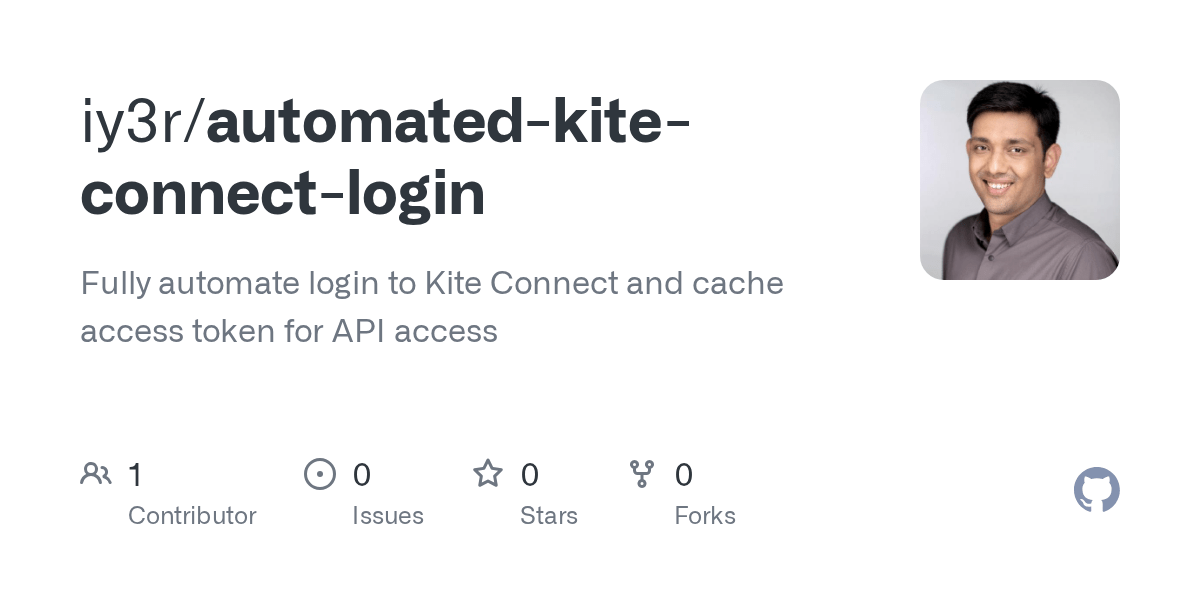 GitHub iy3r/automatedkiteconnectlogin Fully automate login to