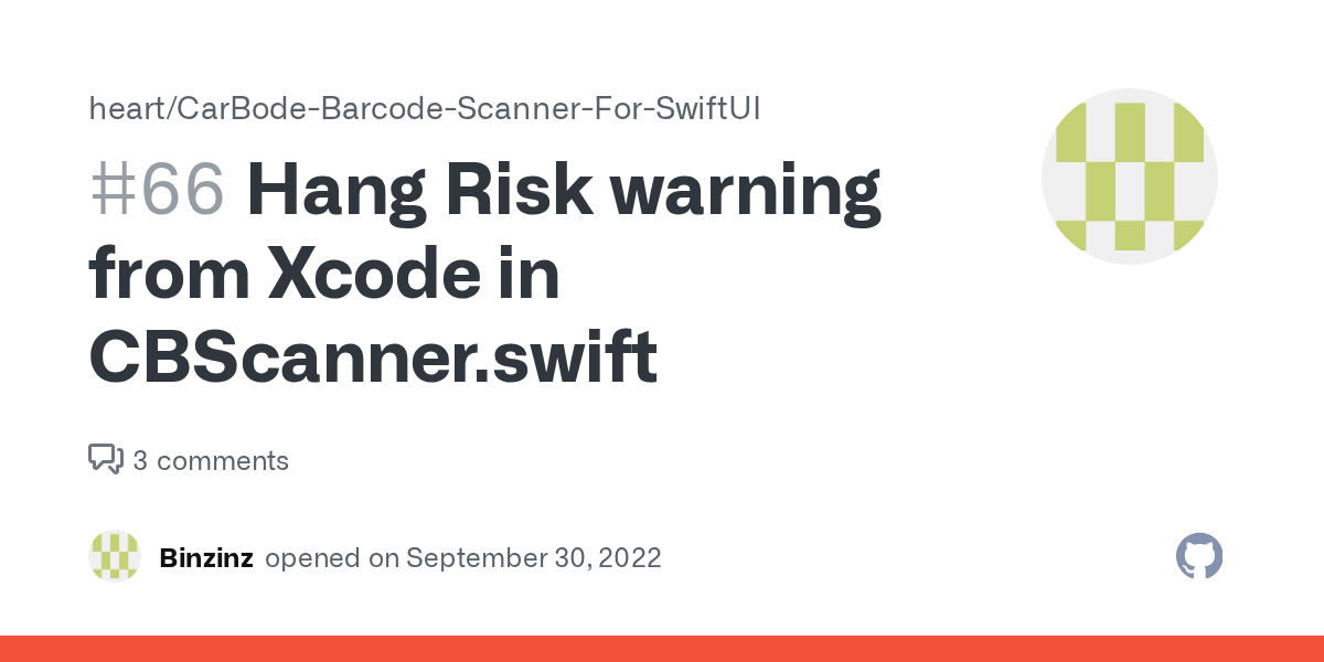 Hang Risk warning from Xcode in CBScanner.swift · Issue 66 · heart