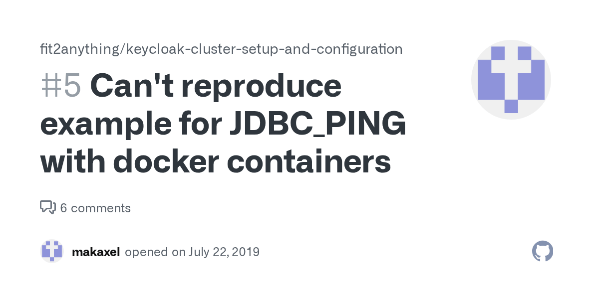 Can't reproduce example for JDBC_PING with docker containers · Issue 5
