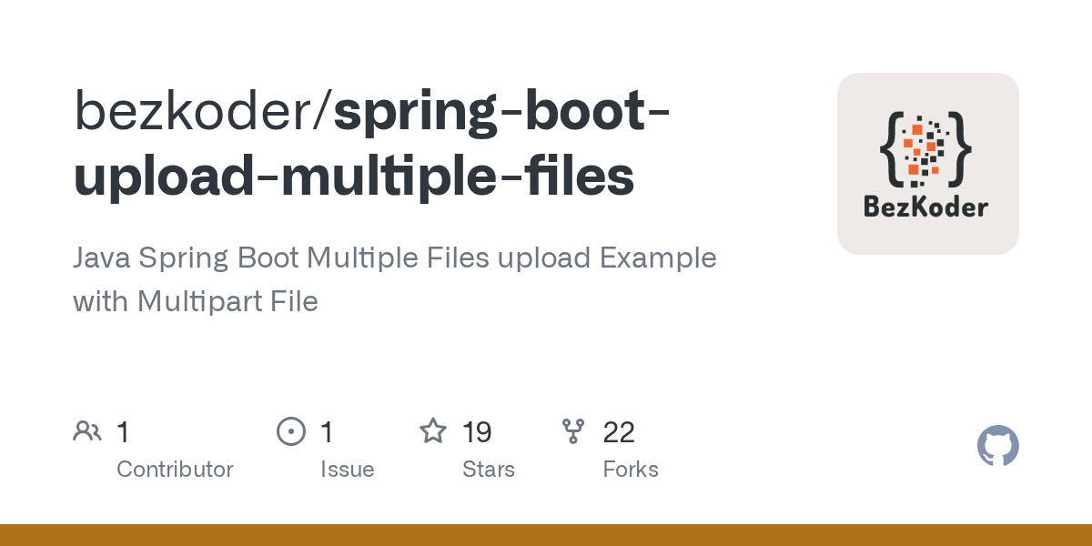 GitHub bezkoder/springbootuploadmultiplefiles Java Spring Boot