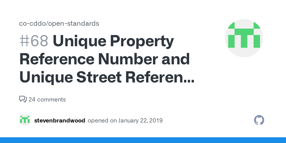 Unique Property Reference Number and Unique Street Reference Number