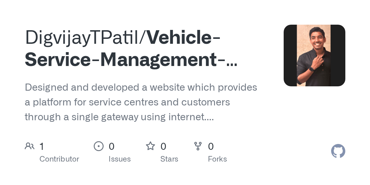GitHub DigvijayTPatil/VehicleServiceManagementSystem