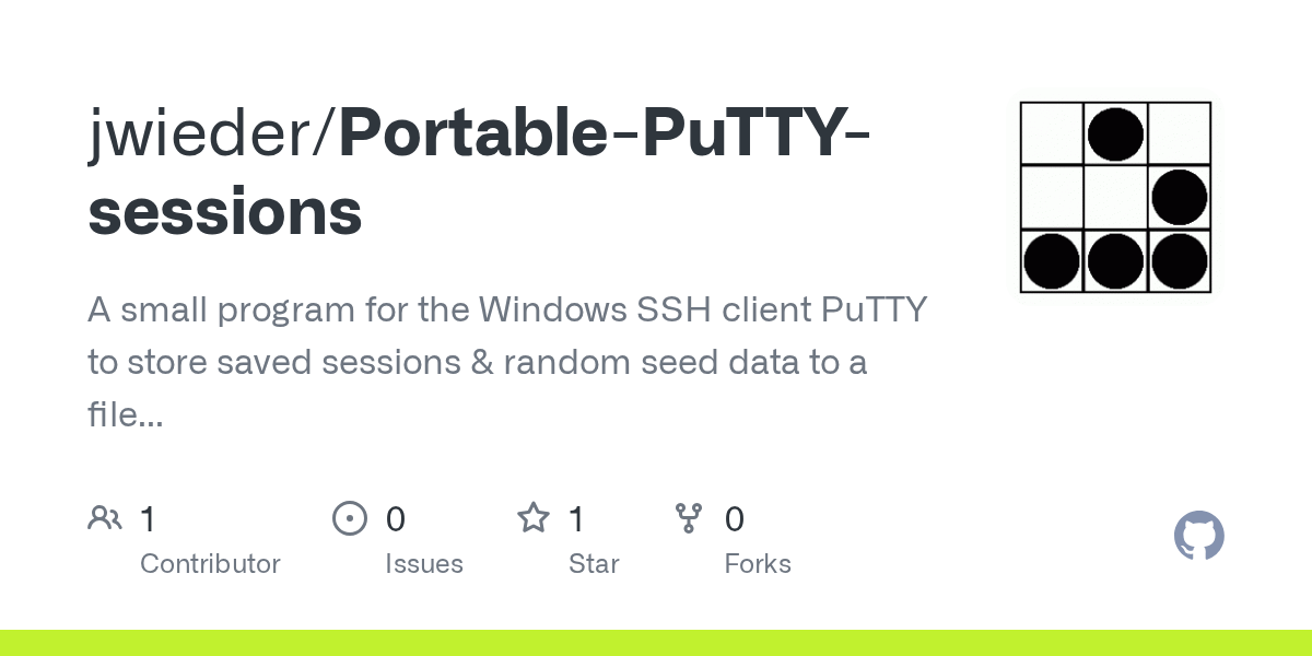 GitHub jwieder/PortablePuTTYsessions A small program for the