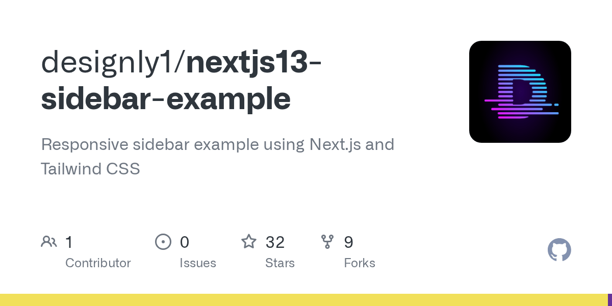 GitHub designly1/nextjs13sidebarexample Responsive sidebar example