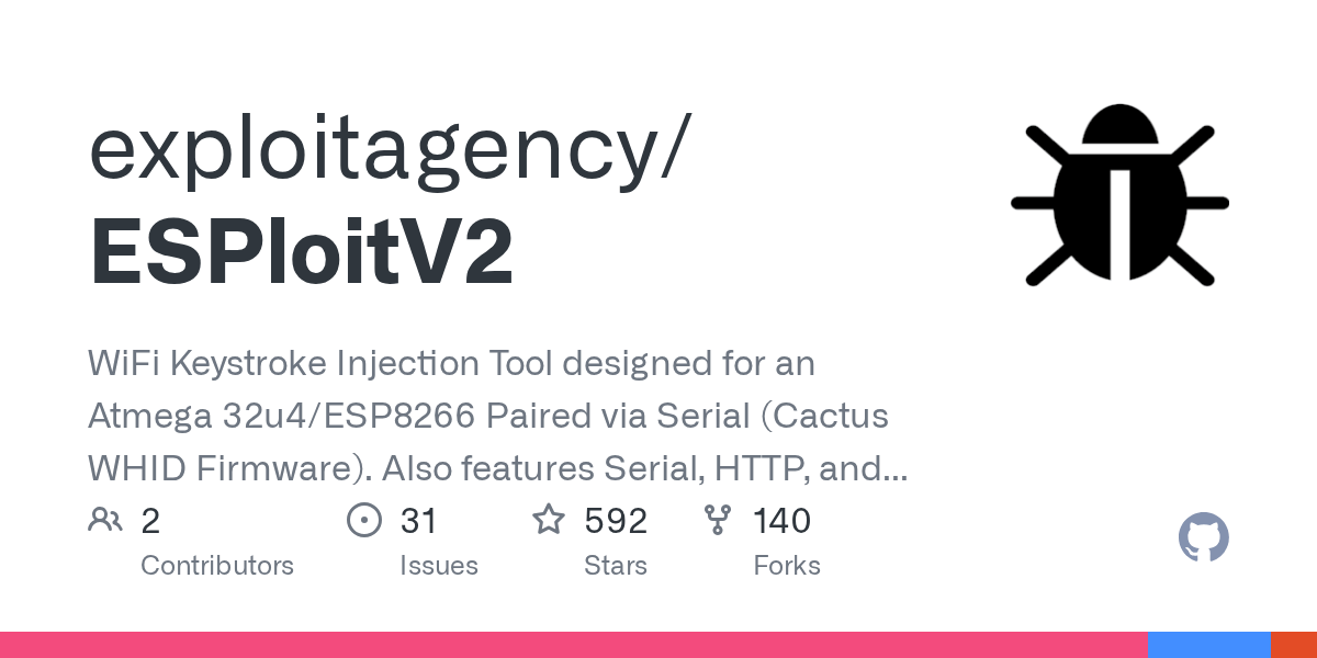 GitHub exploitagency/ESPloitV2 WiFi Keystroke Injection Tool designed for an Atmega 32u4