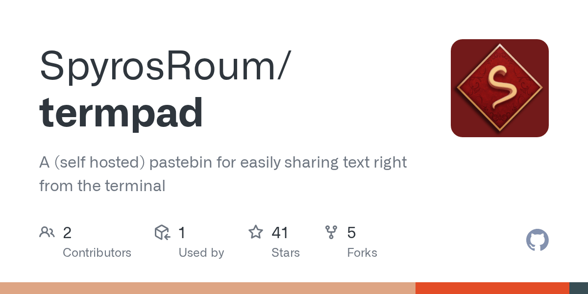 GitHub SpyrosRoum/termpad A (self hosted) pastebin for easily