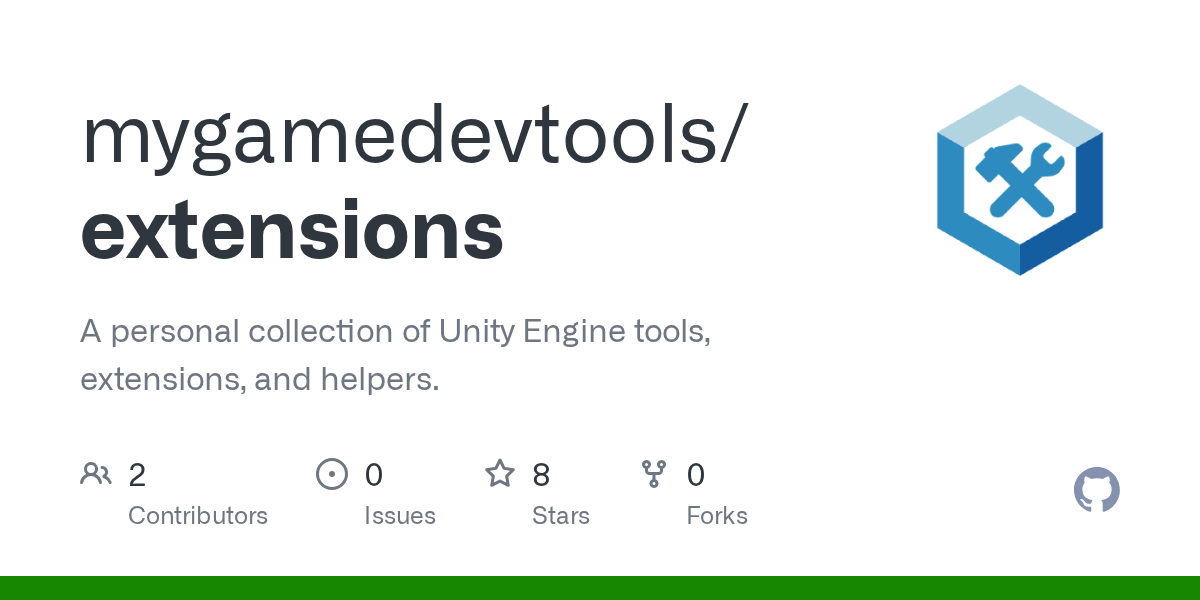 GitHub mygamedevtools/extensions A personal collection of Unity Engine tools, extensions, and