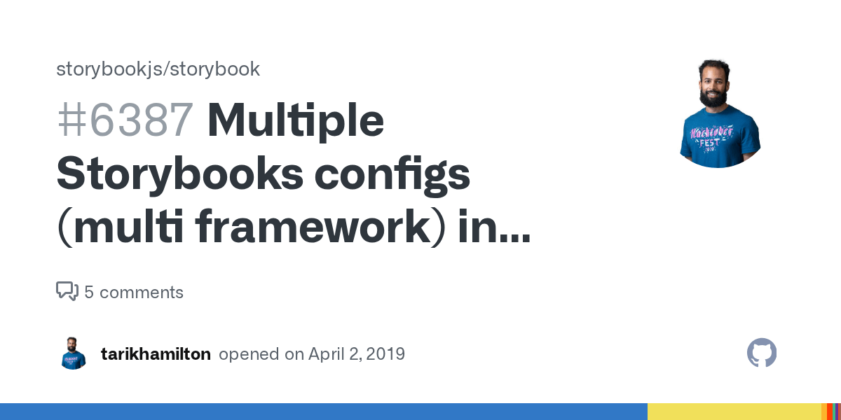 Multiple Storybooks configs (multi framework) in same repo not working