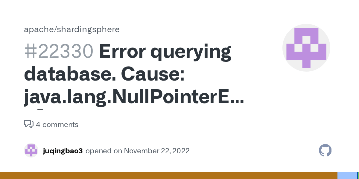 Error querying database. Cause java.lang.NullPointerException