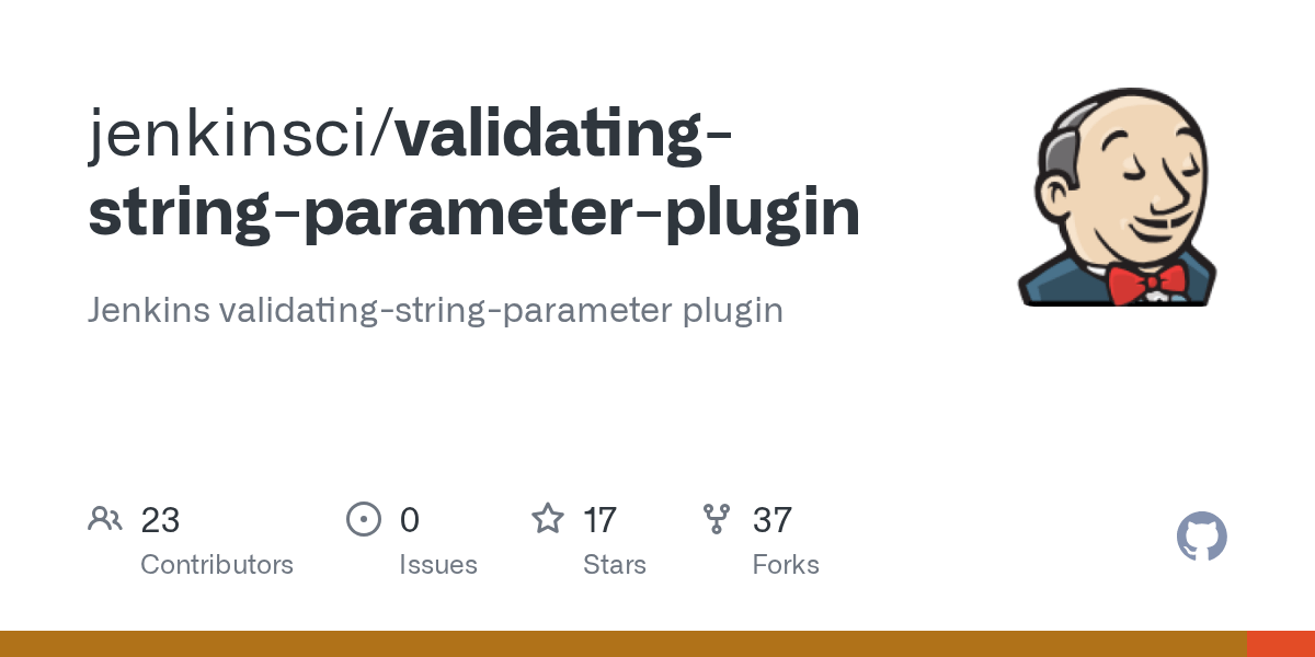 GitHub jenkinsci/validatingstringparameterplugin Jenkins