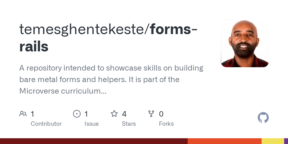 GitHub temesghentekeste/formsrails A repository intended to