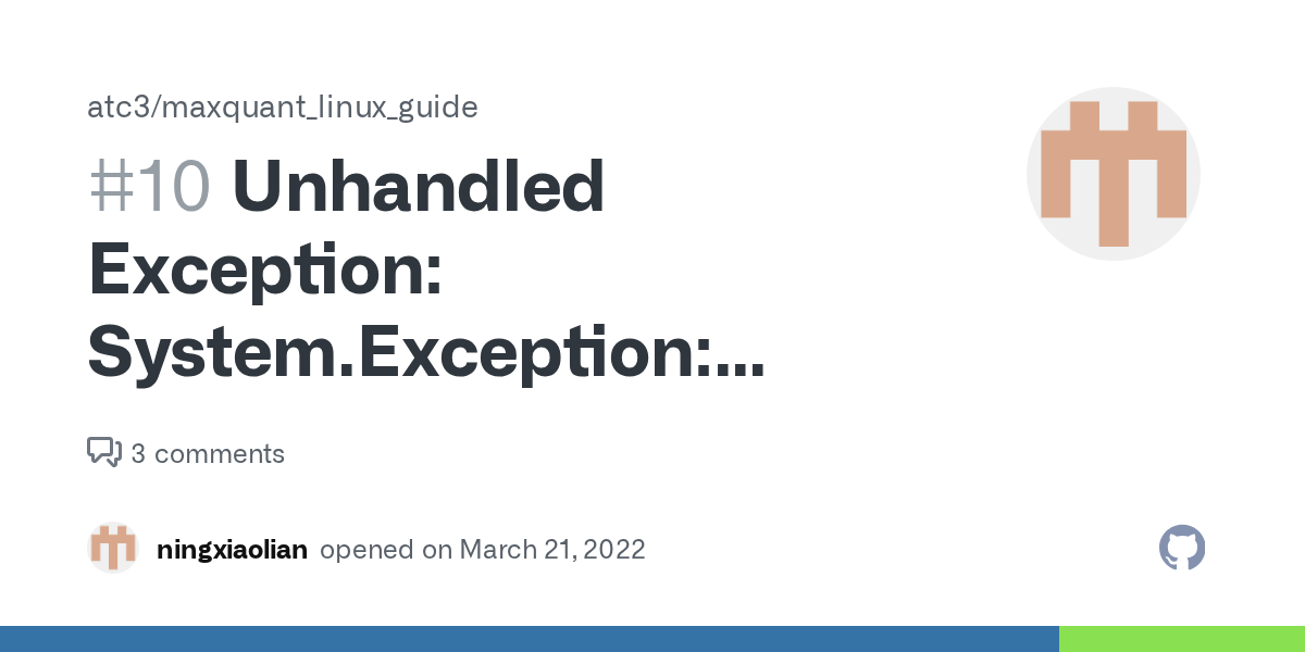 Unhandled Exception System.Exception Exception during execution of