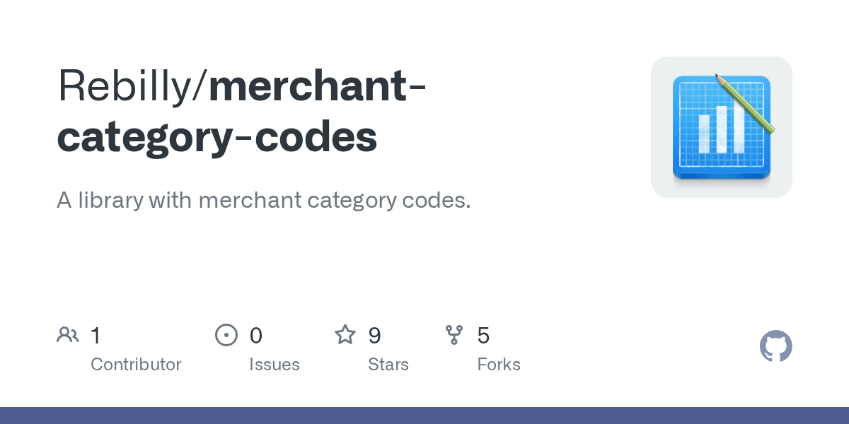 GitHub Rebilly/merchantcategorycodes A library with merchant