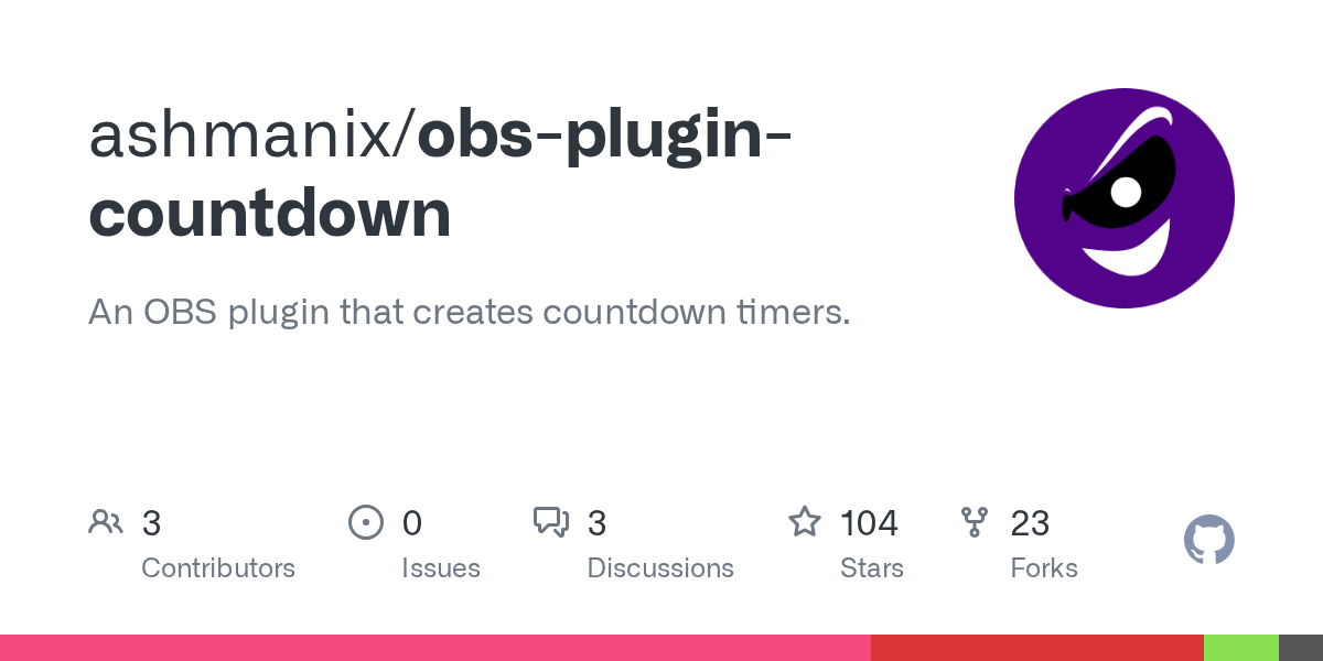 GitHub ashmanix/obsplugincountdown An OBS plugin that creates a countdown timer.