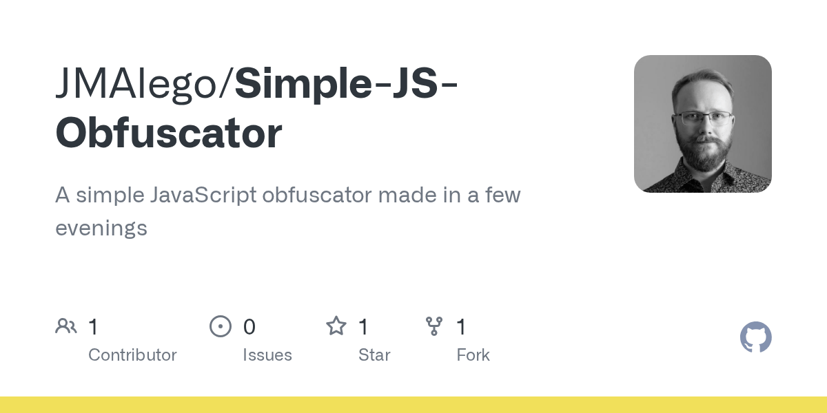 GitHub JMAlego/SimpleJSObfuscator A simple JavaScript obfuscator