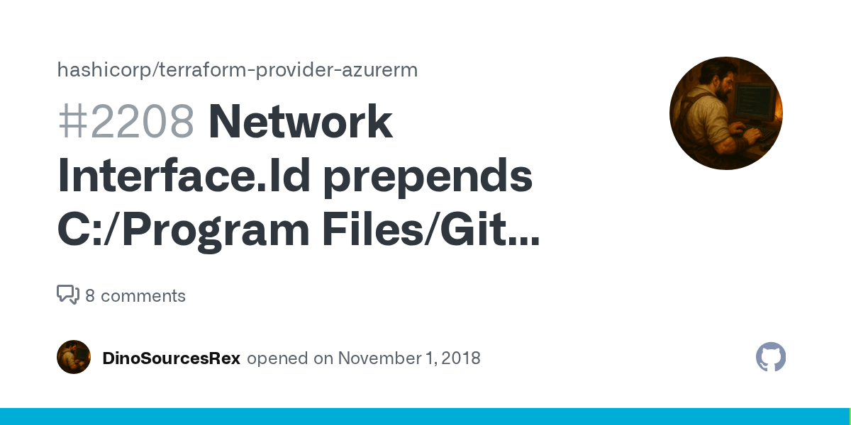 Network Interface.Id prepends C/Program Files/Git (running in Git Bash