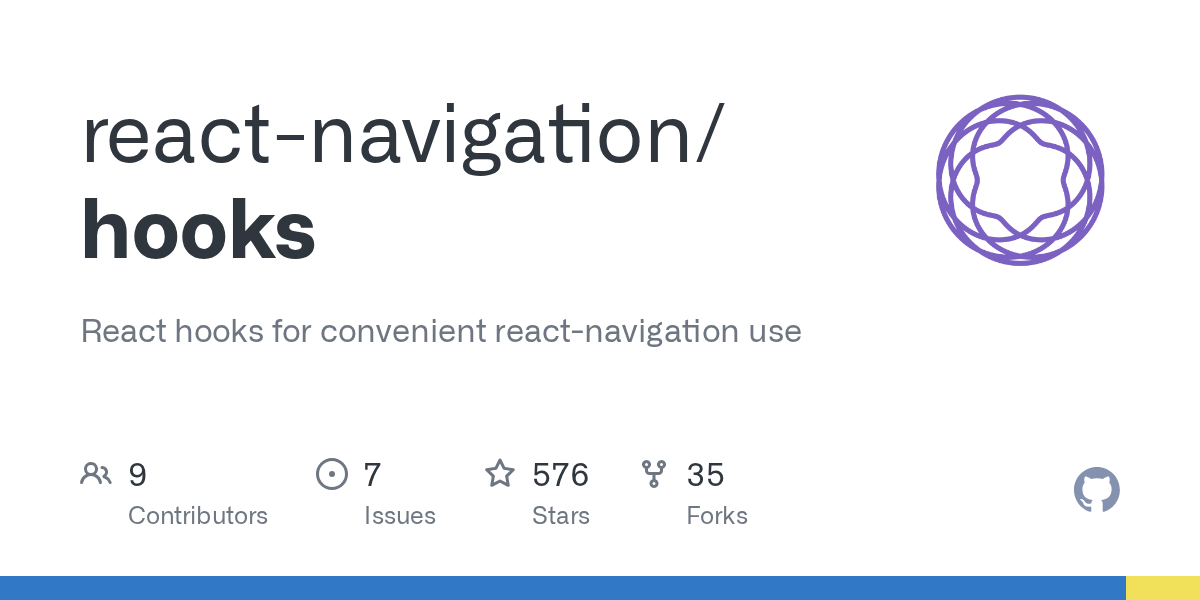 GitHub reactnavigation/hooks React hooks for convenient react