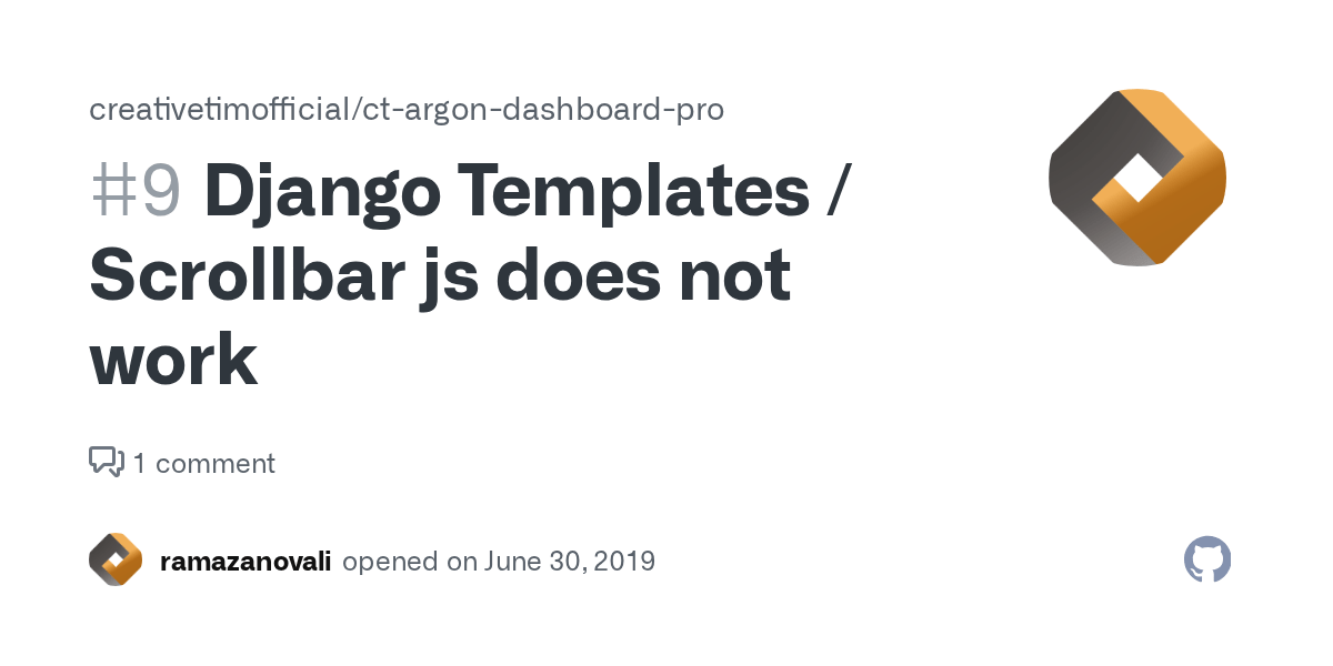 Django Templates / Scrollbar js does not work · Issue 9