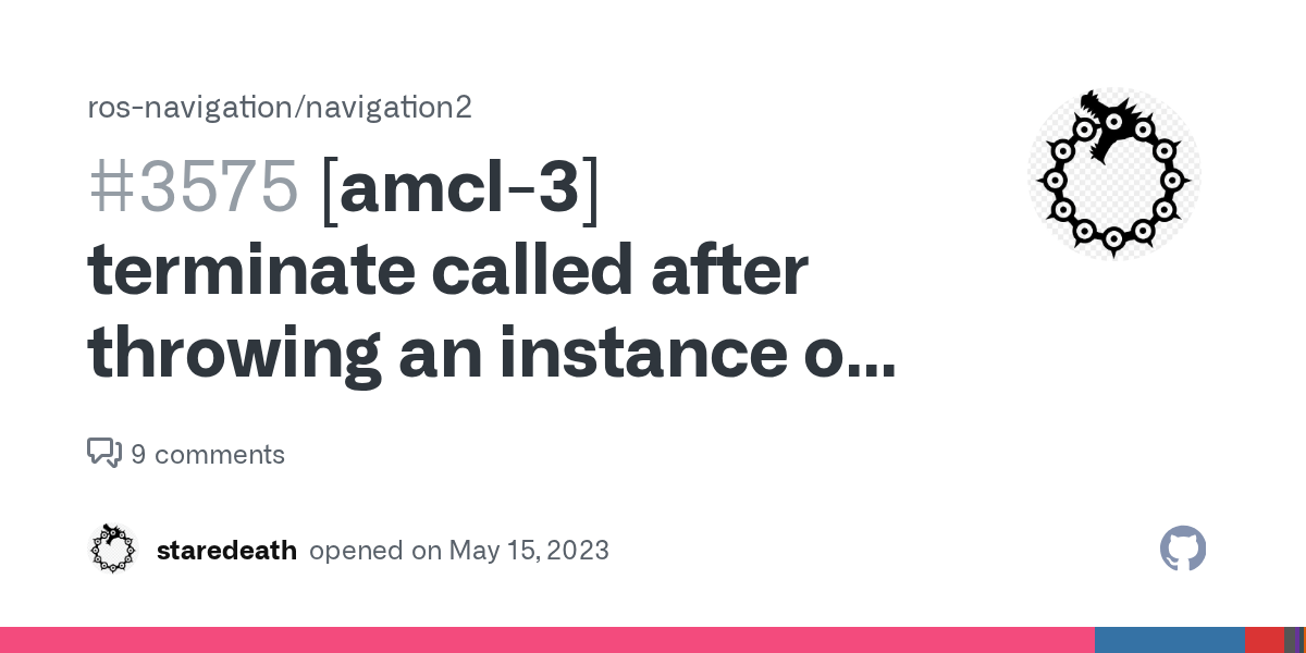 [amcl3] terminate called after throwing an instance of 'tf2_ros