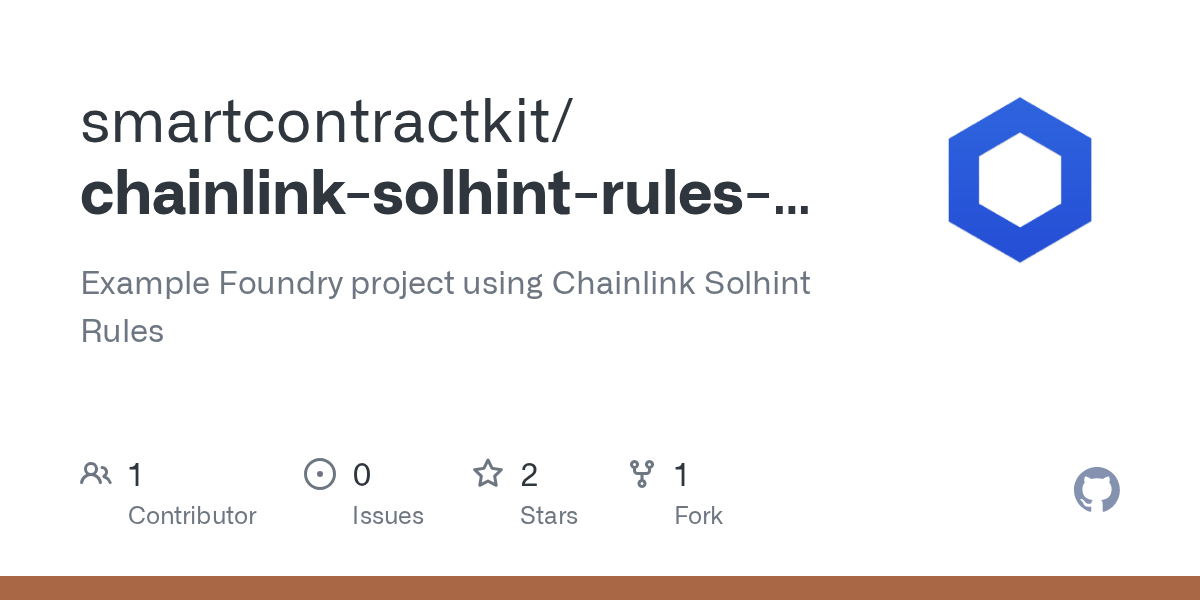 GitHub smartcontractkit/chainlinksolhintrulesexample Example
