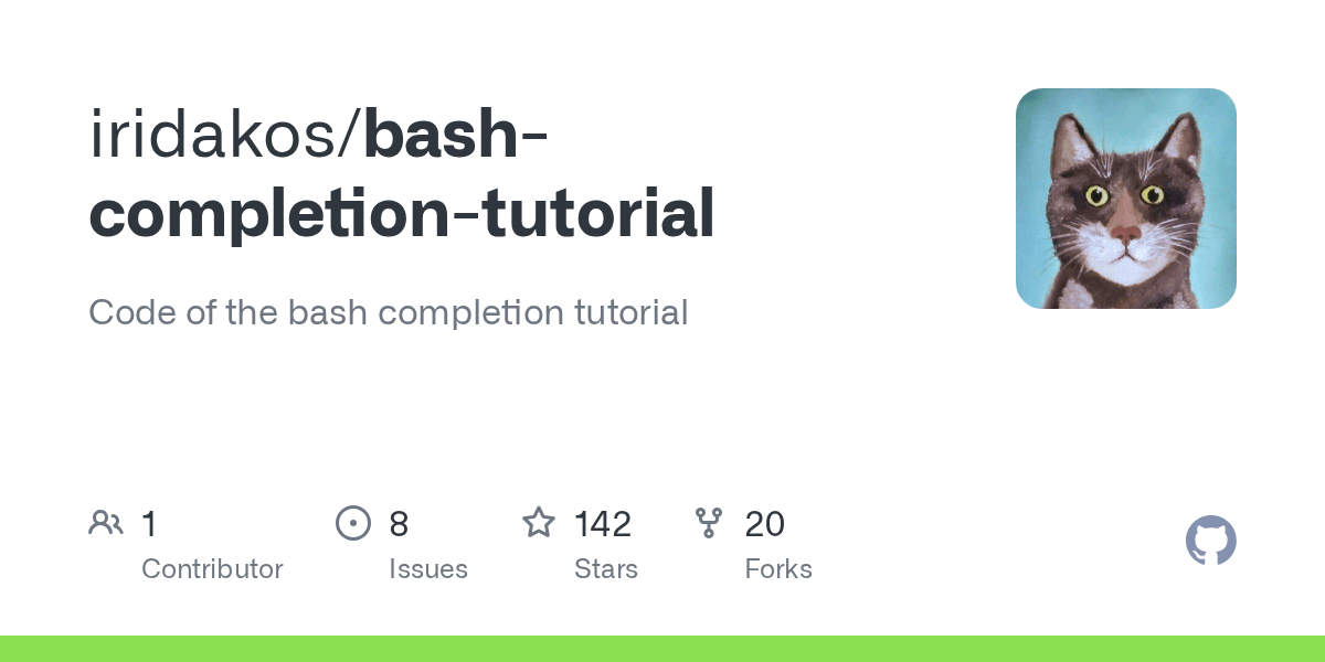 GitHub Code of the bash completion