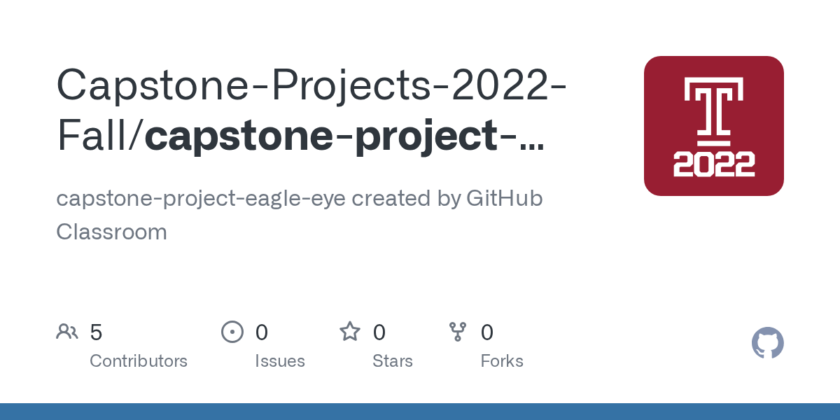 GitHub CapstoneProjects2022Fall/capstoneprojecteagleeye