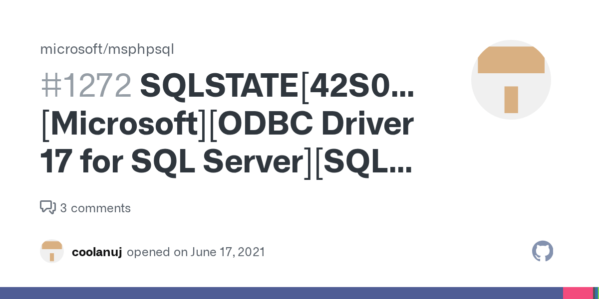 SQLSTATE[42S02] [Microsoft][ODBC Driver 17 for SQL Server][SQL Server