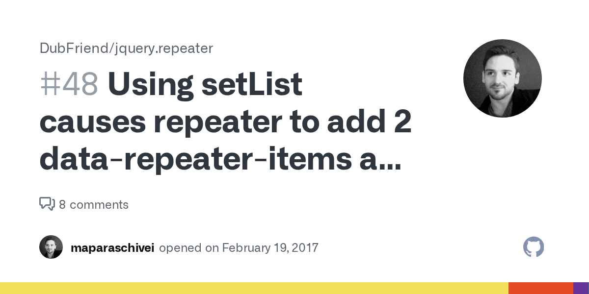 Using setList causes repeater to add 2 datarepeateritems at a time