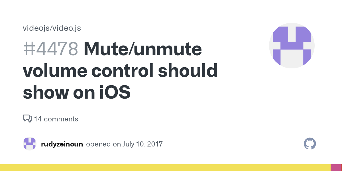 Mute/unmute volume control should show on iOS · Issue 4478 · videojs