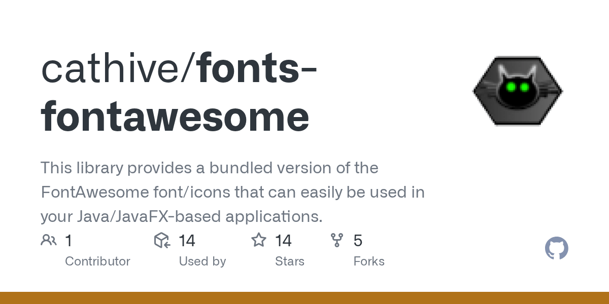 GitHub cathive/fontsfontawesome This library provides a bundled