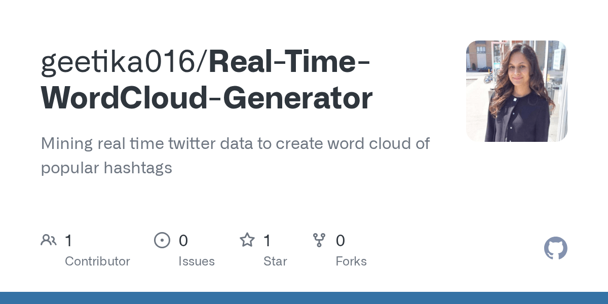 GitHub geetika016/RealTimeWordCloudGenerator Mining real time