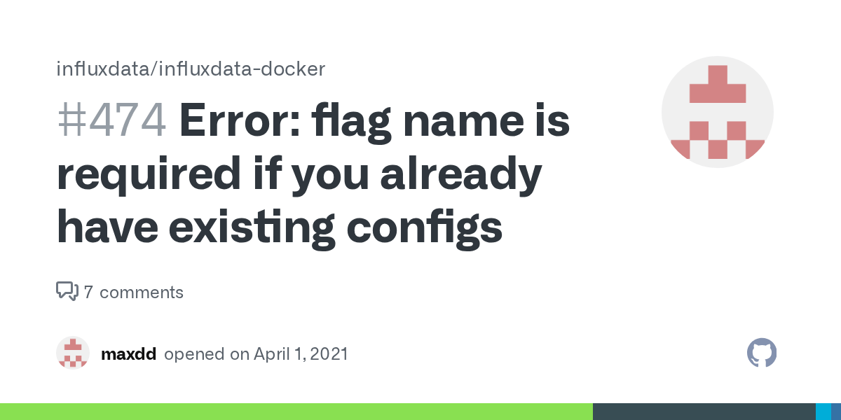Error flag name is required if you already have existing configs