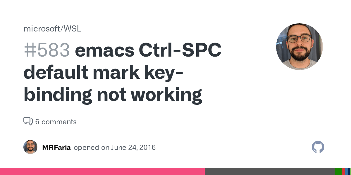 emacs CtrlSPC default mark keybinding not working · Issue 583