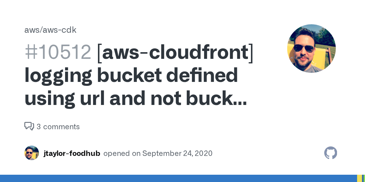 [awscloudfront] logging bucket defined using url and not bucket name