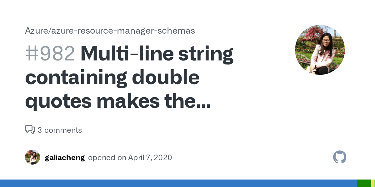 Multiline string containing double quotes makes the template invalid