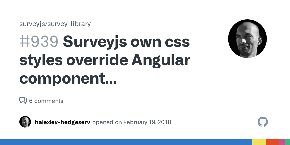 Surveyjs own css styles override Angular component