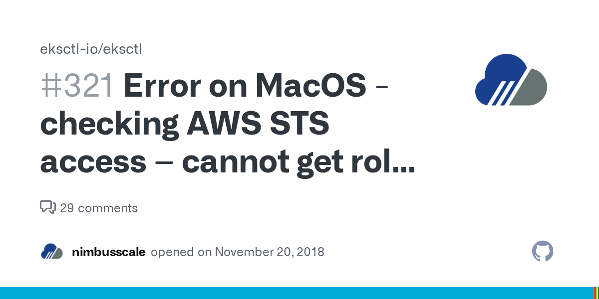 Error on MacOS checking AWS STS access cannot get role ARN for
