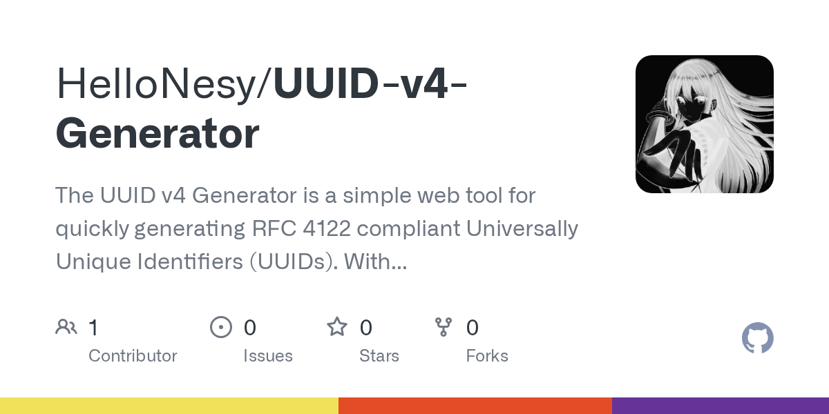 GitHub HelloNesy/UUIDv4Generator The UUID v4 Generator is a simple