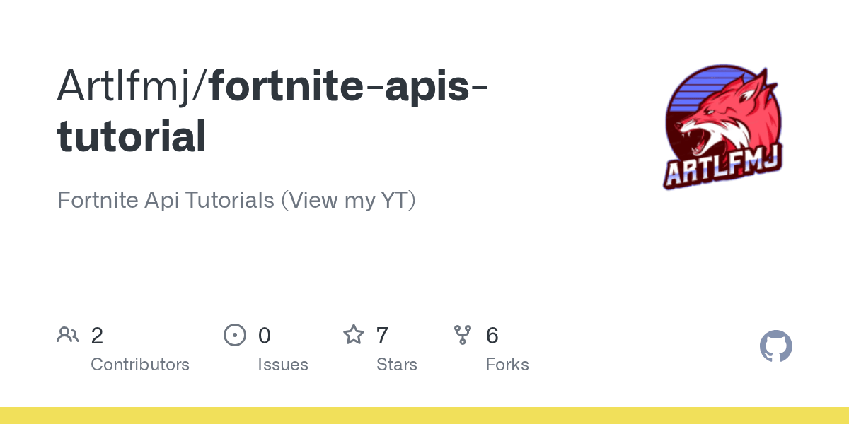 GitHub Artlfmj/fortniteapistutorial Fortnite Api Tutorials (View